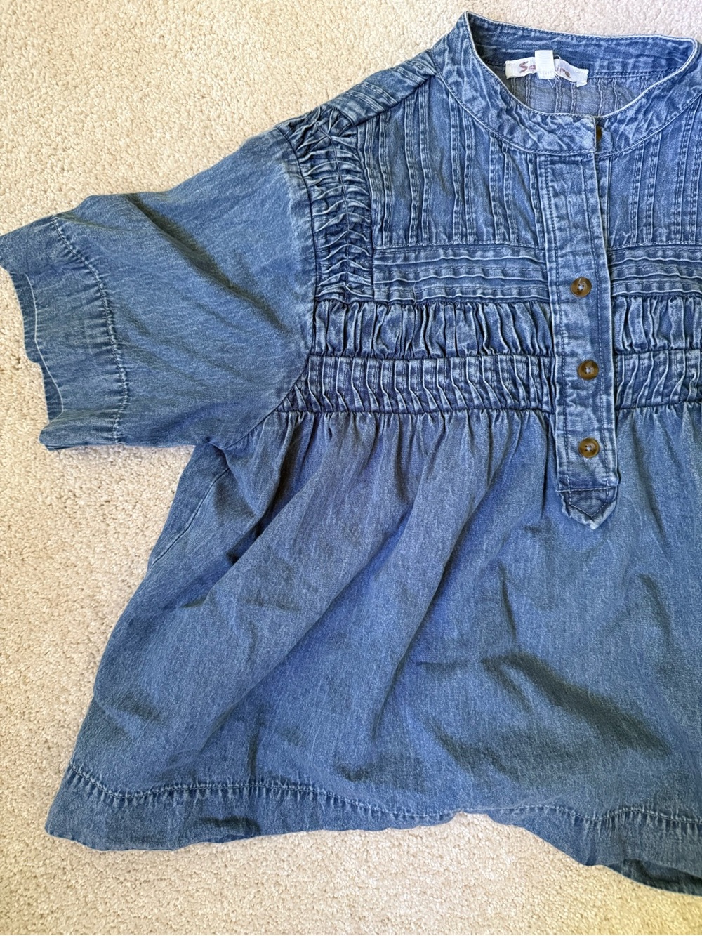 Solitaire Blue Washed Denim Tunic Jacket - Picture 3 of 4